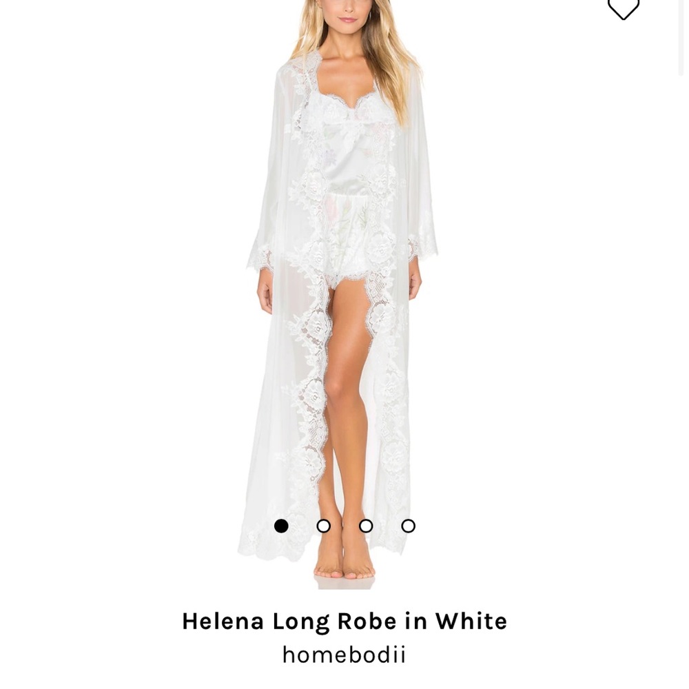 Homebodii Helena Long Robe in White